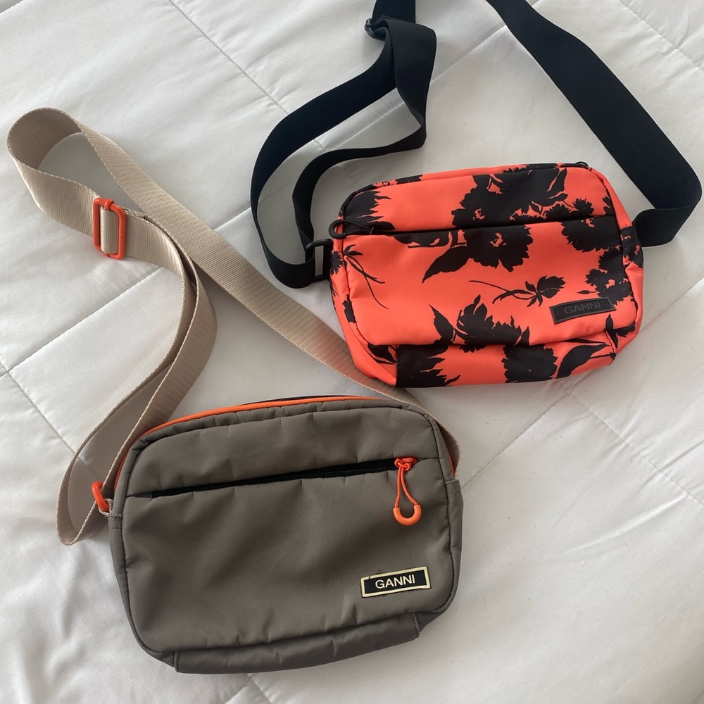 Ganni Festival Bag Crossbody Bags Fanny pack - Orange Floral and Green